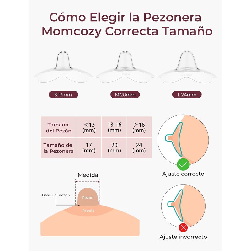 Momcozy Pezoneras Lactancia, Pezoneras Lactancia de Contacto Floral para mamás