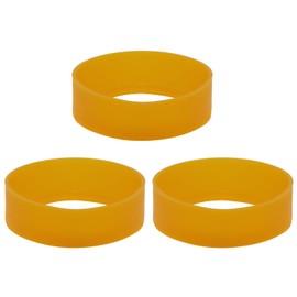 ONLYKXY 3pcs Silicone bottom pad for thermos cup 6.5CM OD 6.1CM ID Holder Insulation Mat Non-Slip Cup Mug Coaster (Transparent Orange)