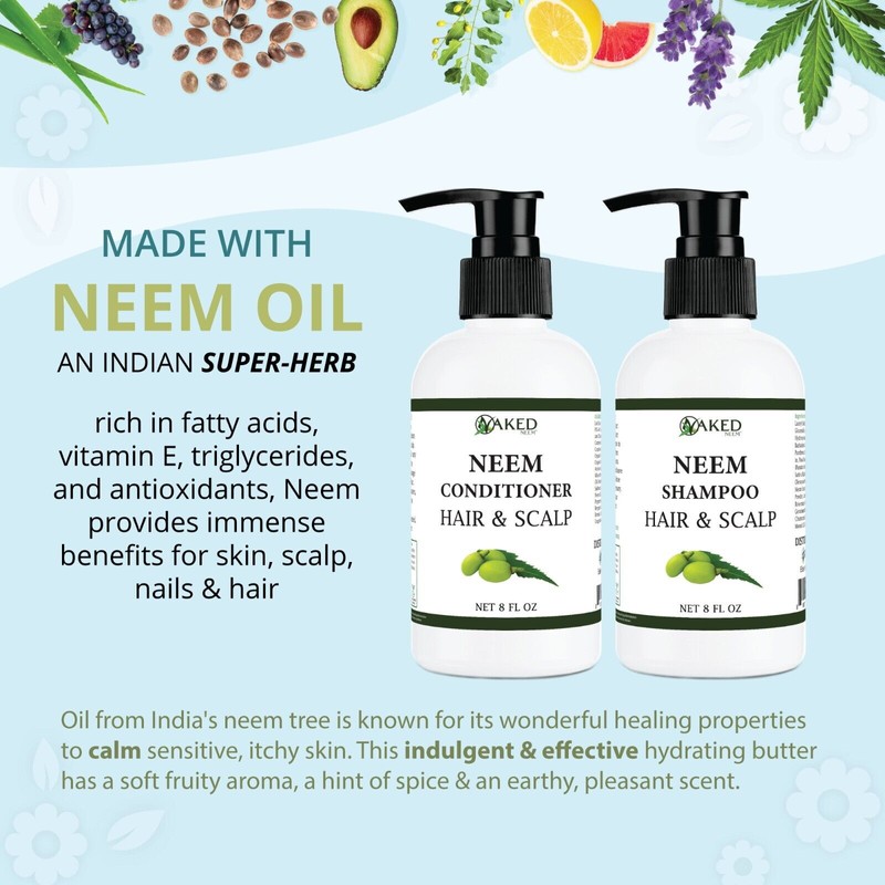 Zatural Neem Scalp Conditioner (8oz Shampoo & Conditioner)