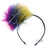 Girls Large Colorful Messy Fur Headband With Teeth - Rainbow