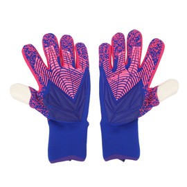1Pair Goalkeeper Gloves Soccer Goalie Gloves Latex Strong Grip Breathable Comfortable Sports Gloves for Training Purple Size 10