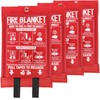 MIMEAQIER Emergency Fire Blanket 4 Pack 40"x40", Essential Fire Safety