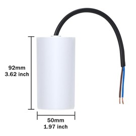 VEXUNGA CBB60 AC Condensador 35uF 450V Condensadores de Arranque para Motor de Persiana 35 MFD 450VAC SH 50x92MM 50/60Hz Con Cable para Bomba de Piscina