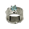 SILBERMOOS Women's Band Ring Blue Topaz Ring with Blue Topaz