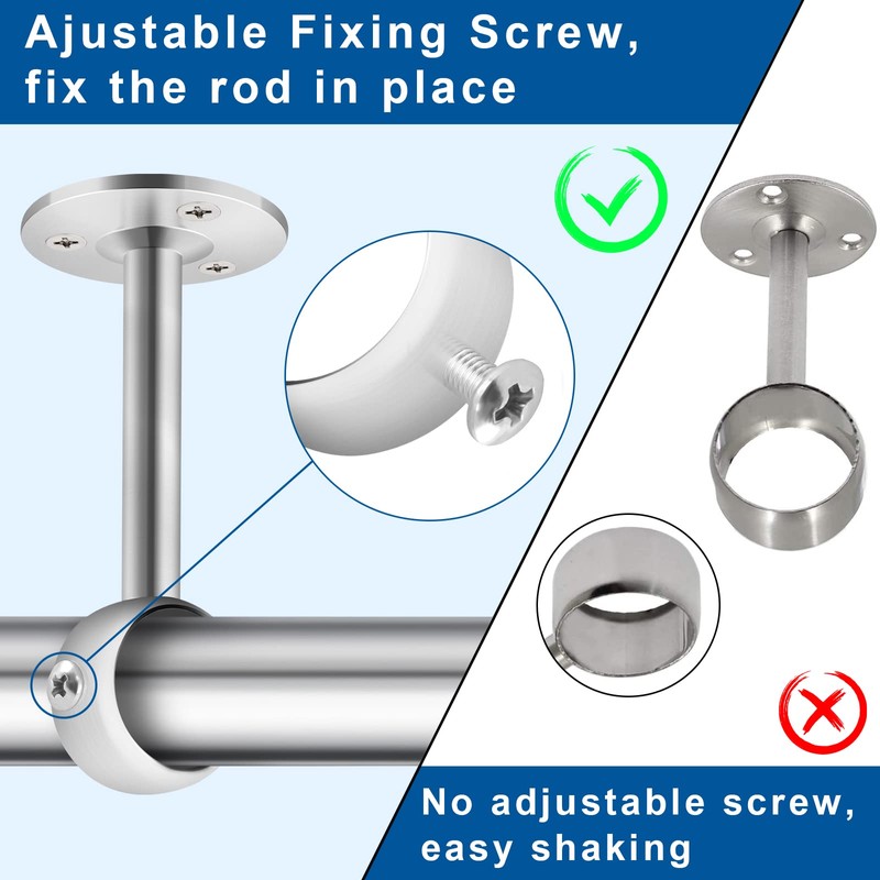 Ceiling Curtain Rod Brackets, Heavy Duty Curtain Rods Hooks, Stainless