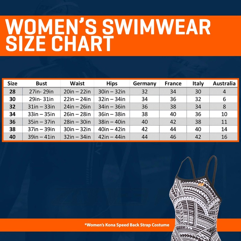 ZONE3 Women's costume with strap. - Kona Speed, size: 28
