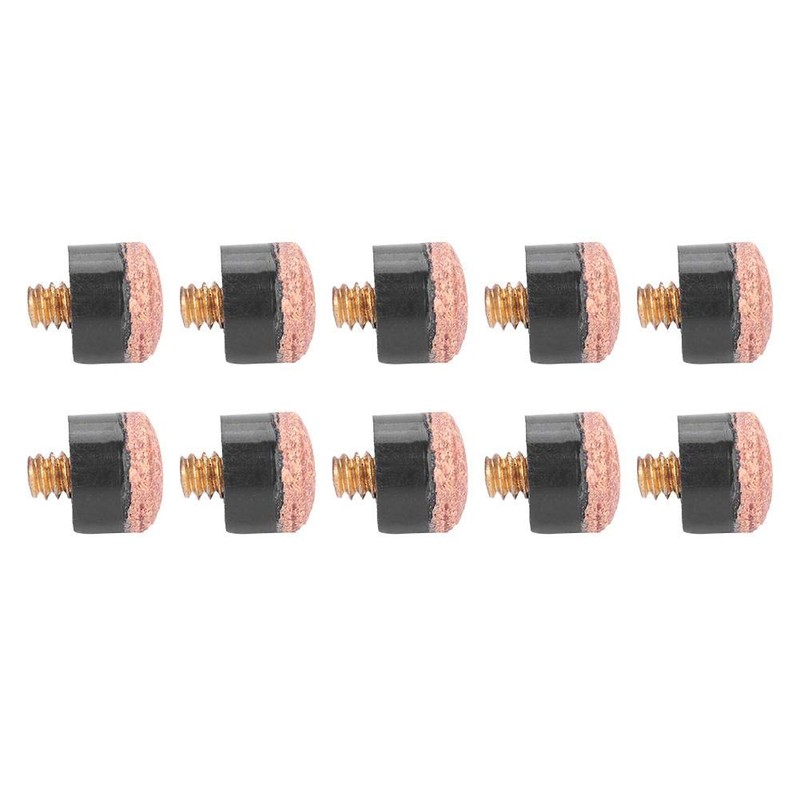10pcs Hard Leather Billiard Pool Cue Stick Screw-on Tips Replacement