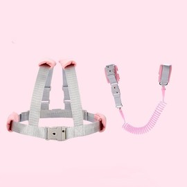 2 in 1 Toddler leash -Anti Lost Wrist Link for toddlers -Toddler Harness,Baby Leash,Leash for Toddlers,Wrist Leashes,Child Leashes for Toddlers,Not Easy to Open without Key (Pink, 1Pcs)