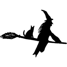 Azeeda A8 'Witch On A Broomstick' Unmounted Rubber Stamp (RS00017127)