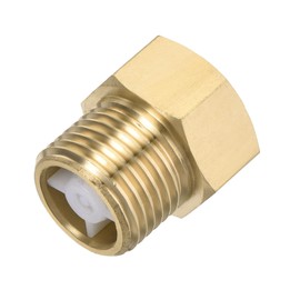 sourcing map Brass Check Valve, G1/2 Male Female Thread 24x27mm Outward Flow Non-Return One Way Backflow Prevention for Water Petrol Fuel Line