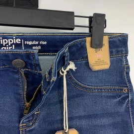 Hippie Girl Denim Shorts Kids Size 14 Midi Blue Super Soft Stretch Adjustable