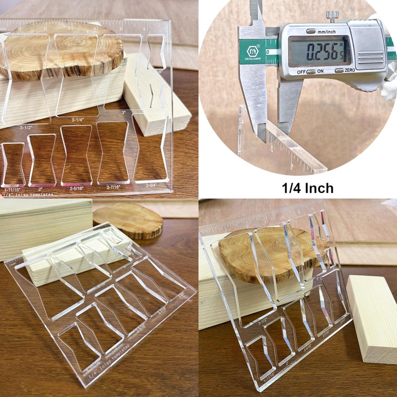10 in 1 Router Templates for Woodworking,Butterfly Inlay Template,Wood Bowtie