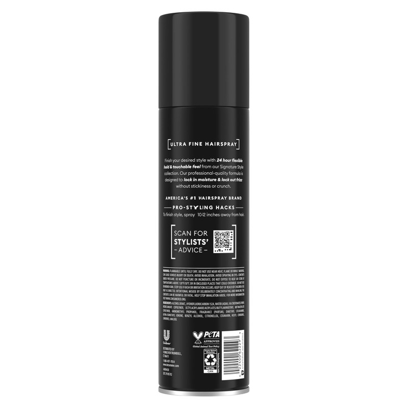 TRESemmé Ultra Fine Hairspray for 24-Hour Frizz Control with Pro
