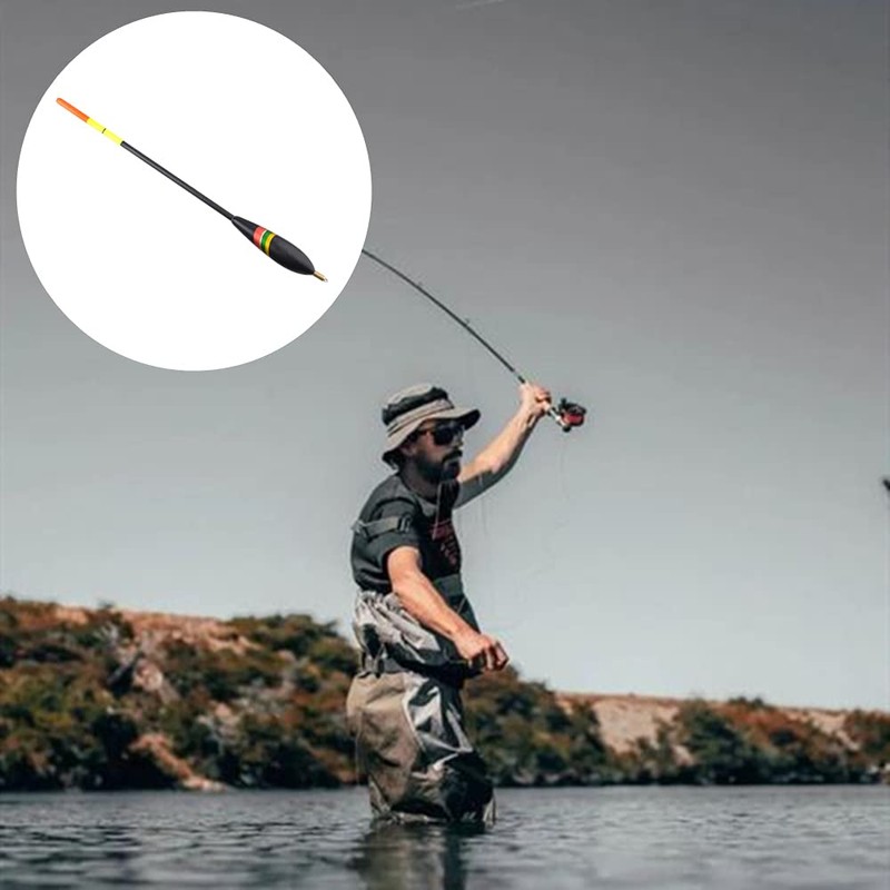 GO-CHUNRIQIN 3Pcs Wooden Fishing Float，CRQ Durable Bobbers Balsa Spring Bobbers