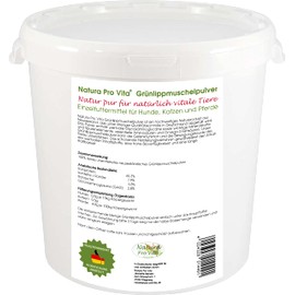 Green-lipped mussel powder for horses, natural product, glycosaminoglycane (gag), good for bones, tendons, joints, skin, fur, Natura Pro Vita, 100% natural green-lipped mussel powder, high bioavailability, 500 g bucket