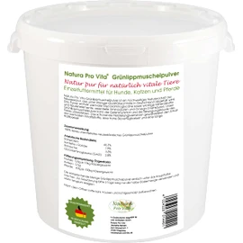 Green-lipped mussel powder for horses, natural product, glycosaminoglycane (gag), good for bones, tendons, joints, skin, fur, Natura Pro Vita, 100% natural green-lipped mussel powder, high bioavailability, 500 g bucket