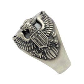 SECRETIUM Cavalry Military Handcrafted Sterling Silver 925 US Army Soldier Biker Mens Ring