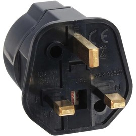 CABLEPELADO European Plug to UK Plug Adapter | Travel Plug Adapter | Type C to Type G | Black (x1)