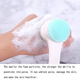 Manual Facial Cleansing Brush , Double SidedFace Wash Scrubber , Face Cleaning Brush , DualEnded Facial Skin Massage Brush , Great for FaciaPore Cleaning , Exfoliating , Face MassagingComfortable Grip , Soft Bristles , Makeup SkincareProducts - Color: bl