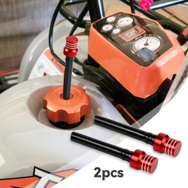 2 PCS CNC One Way Breather Hose Gas Fuel Tank Cap with Breather Valve for Motorcycle Dirt Pit Quad Bike Motocross (Red, Black Hose)