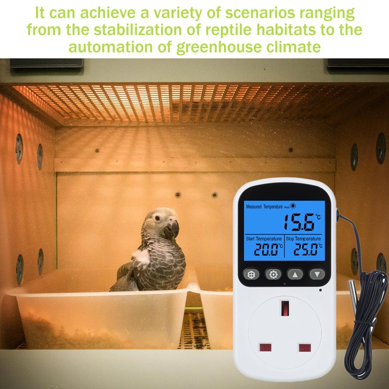 PRITOK Thermostat Plug Socket with 1.7m Sensor: Digital Temperature Controller