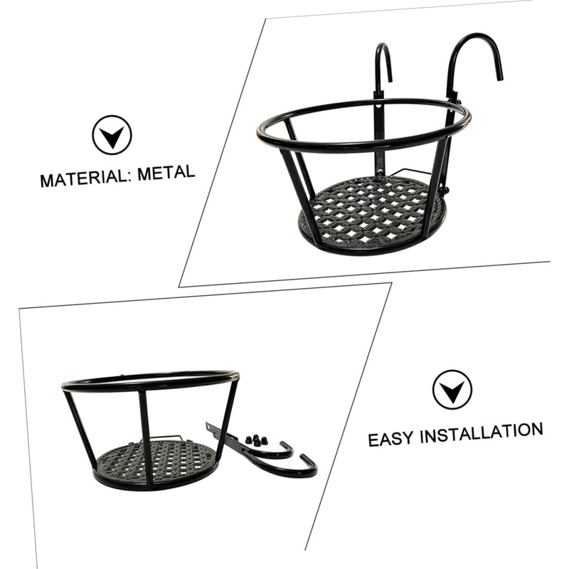 Levemolo Balcony Hanging Planter Baskets Durable Metal Railing Planter Stand