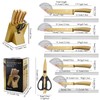 8-Piece Luxury Gold Kitchen Knife Set with Wooden Block Non-Rust