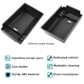 EDBETOS Center Console Organizer Tray Compatible with Hyundai Sonata Accessories 2020 2021-2022 2023 Limited N-Line Interior Armrest Secondary Storage Box ABS Material, Black Trim