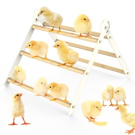 Bamboo Adjustable Chicken Perches, with Adjustable Circles Holder, Strong Roost Bar for Coop & Brooder, Training Perch for Chicks, El Pollitos, La Pollita, Easy to Install & Clean, Fun Toys for Chicks