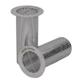 Drain Savior - 3" Commercial Floor Drain Strainer, 6" Tall, Cylindrical Mesh 316 Stainless Steel, Ideal for Restaurants, Commercial Kitchens, Manufacturing Plants