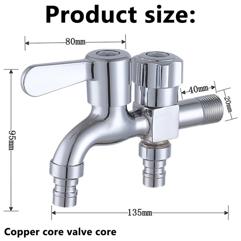 Alloy Double Tap, Washing Machine Tap, Double Tap Angle Valve,