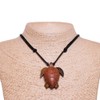 BlueRica Hand Carved Wood Sea Turtle on Adjustable Black Cord