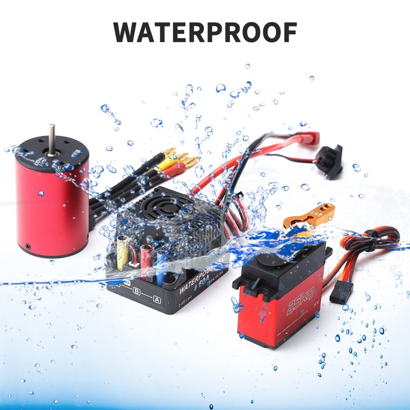 2300KV Brushless Motor 3650 Waterproof Motor with 60A Brushless ESC