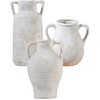 Beige Ceramic Vase Set of 3, Handmade Rustic Farmhouse Vases