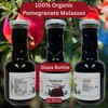 100% Organic Pomegranate Molasses 12.35 Oz Glass Bottle,(3 Pack) No