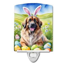 Caroline's Treasures Leonberger Easter Egg Hunt Ceramic Night Light Compact, UL-Certified, Ideal for Bedroom, Bathroom, Nursery, Hallway, Kitchen, 6x4x3, Multicolor