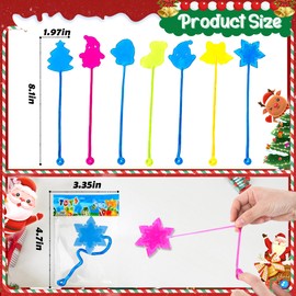 40Pcs Christmas Sticky Hands Bulk Party Favors for Kids, Stretchy Sticky Christmas Styles, Treasure Box Toys for Christmas Stocking Stuffers, Pinata Fillers,Classroom Prizes, Christmas Gifts