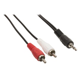 Valueline 5m 3.5mm Male to 2x RCA Male Jack Stereo Audio Adapter Cable - Black