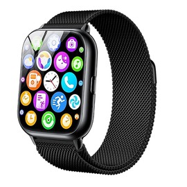 [SHANCHI] 【磁気式】 MTDKA (2025) R8 1.9インチ用 交換バンド 22mm 磁気式ミラネーゼバンド 快適な通気性 ステンレス製 精密メッシュ編み ナノ浸透めっき 耐磨耗しない色 自由長さ調節 防水防塵防汗(ブラック)