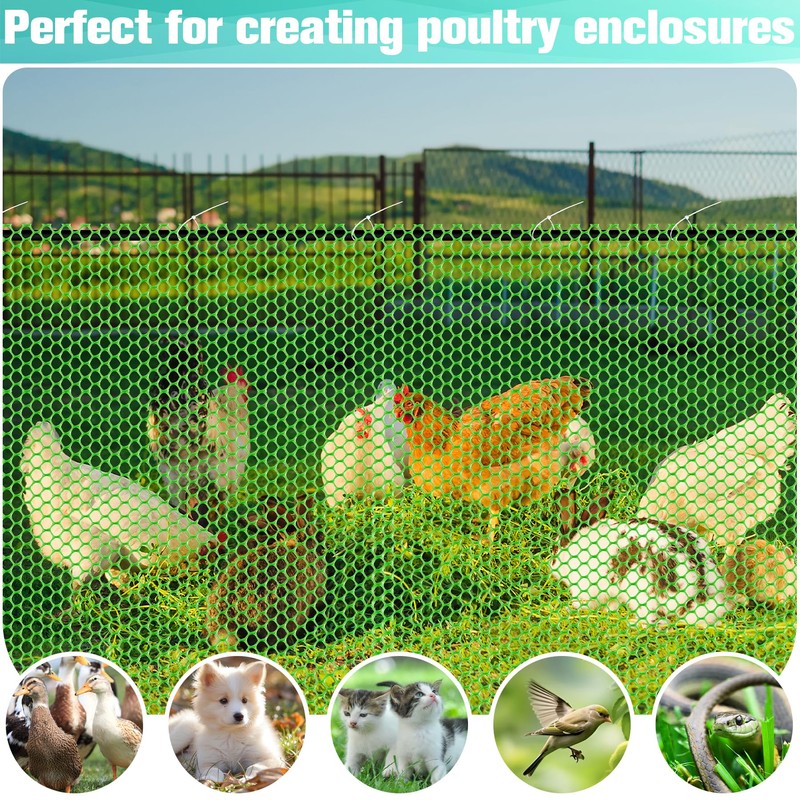 Plastic Mesh Fence Sheet 15.7IN x 10FT - 0.3IN Opening