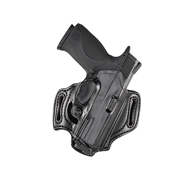 Aker Leather 168A FlatSider XR13 Open Top Belt Holster for S&W M&P Shield, Black, Right Hand