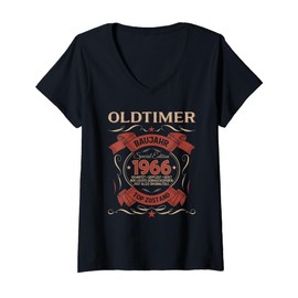 Womens 60th Birthday Man Gift 1966 not Old Classic 1966 75 Vintage V-Neck T-Shirt