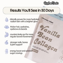 Vanilla Bean Collagen Creamer - Hydrolyzed Halal & Kosher Collagen - for Glowing Skin, Hair & Health - Gluten Free GMO Free Skin Care Hair & Nail Care Healthcare Supplement Fitness Edible Dietary Beauty Protein:_Vanilla Bean Marine Collagen Pouch with Whisk