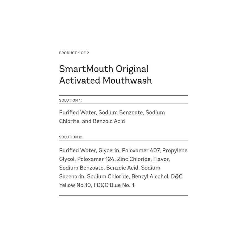 SmartMouth Original Activated Mouthwash Single Packs & Premium Zinc Ion