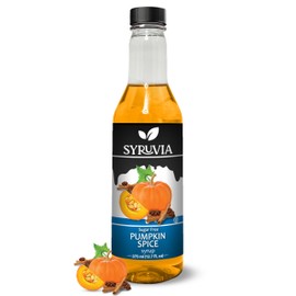 Syruvia Sugar-Free Pumpkin Spice Coffee Syrup - 12.7 fl oz Premium Coffee Flavoring Syrup - 0 Calorie - Kosher Coffee Syrups, Gluten Free, Perfect for Drinks, Soda, Shakes, Desserts, and More.