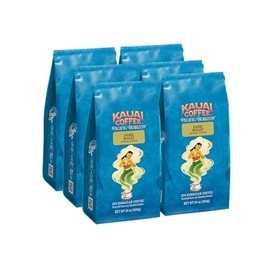 Kauai Coffee Ground Coffee – Smooth, Rich, Dark Roast – Nutty Notes with Chocolate Overtones – Arabica Coffee, 10% Hawaiian with No Bitterness – Koloa Estate, 6 Packs of 24oz