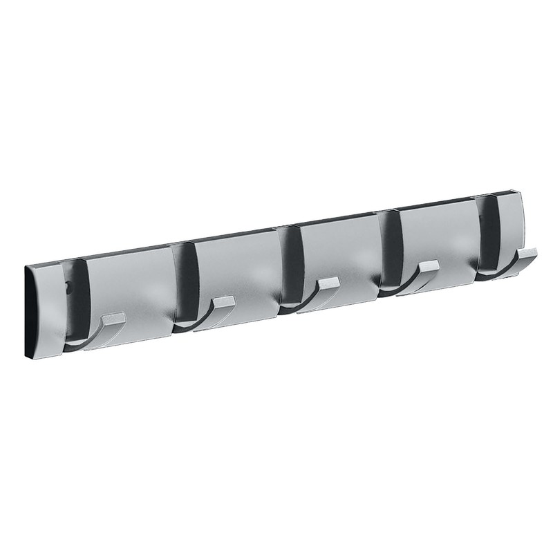 Thickened Invisible Hook 5 Hook Wall Mounted Coat Rack Folding