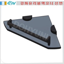 [D&amp;I] Tempered glass black corner shelf (imported) / bathroom shelf / [D&I] 강화유리블랙코너선반(수입) / 욕실선반