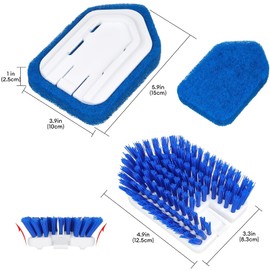 LKHOME 2Pcs Extendable Shower Scrubber Refill Replacement Head Shower Brush Attachment Scrubber for Bathtub Shower Cleaning Fit LKHOME 2 in 1 Shower Cleaning Tub and Tile Scrubber