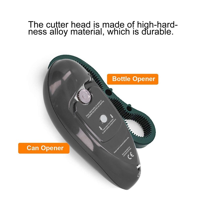 Black Automatic Can Opener OneTouch Electric Tin Bottle Opening Tool